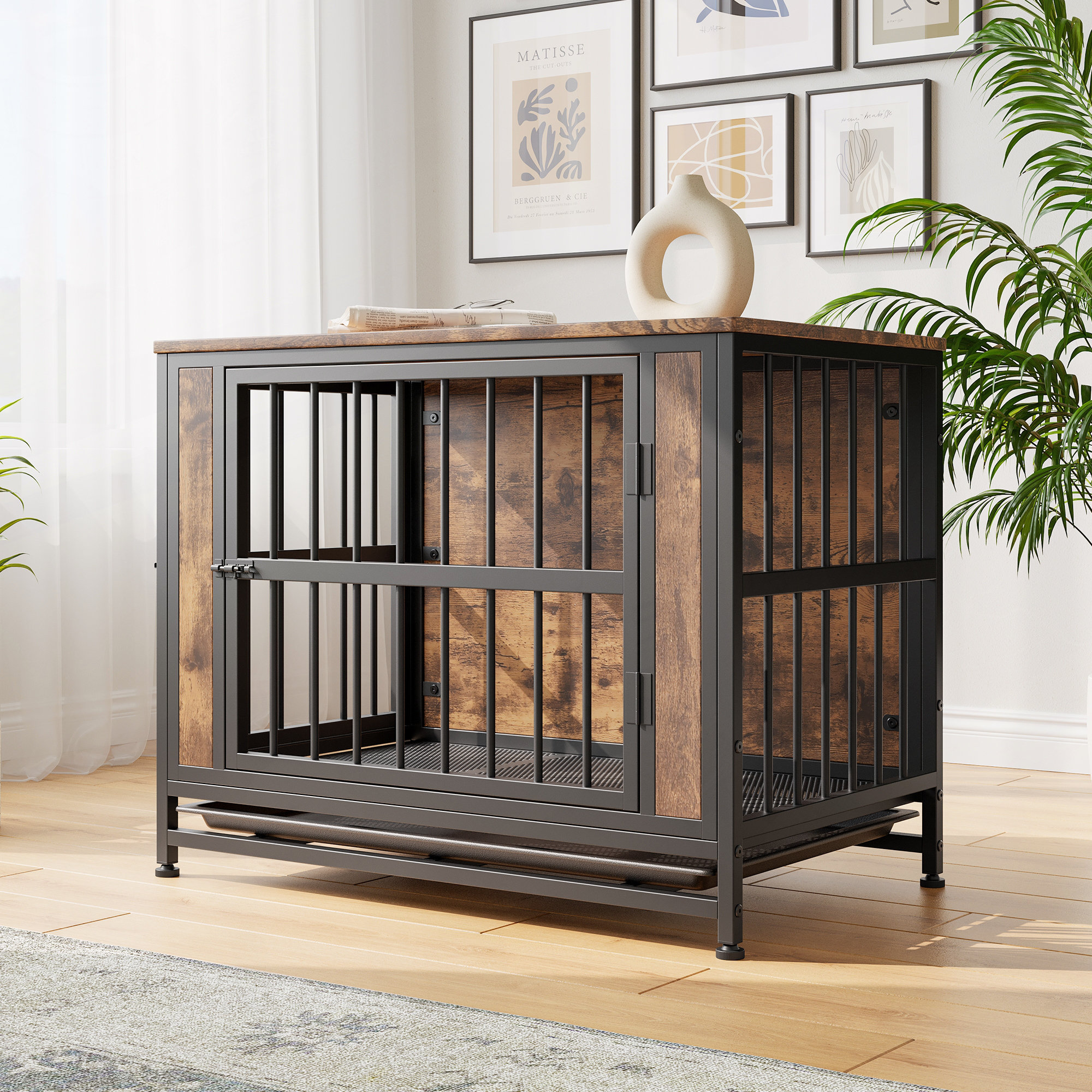 Archie & Oscar™ Dog Crate Furniture, Wooden Dog Crate Table, 32.8" Dog ...